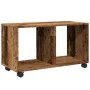 Aged engineered wood rolling cabinet 72x33x42.5 cm by , Side tables - Ref: Foro24-853144, Price: 41,82 €, Discount: %