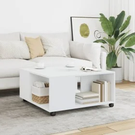 Mesa de centro madera de ingeniería blanca 80x80x40 cm de , Mesas de centro - Ref: Foro24-853173, Precio: 76,56 €, Descuento: %