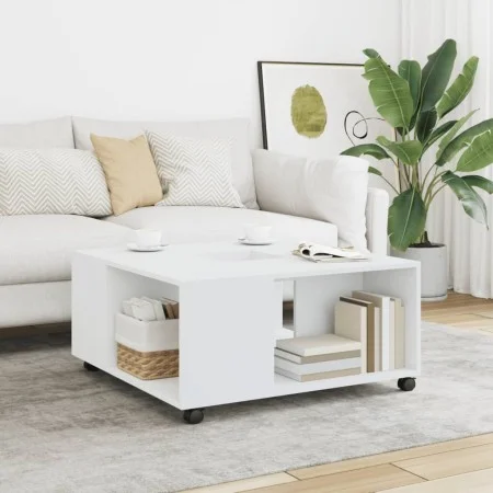 Mesa de centro madera de ingeniería blanca 80x80x40 cm de , Mesas de centro - Ref: Foro24-853173, Precio: 76,56 €, Descuento: %