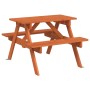 Mesa de picnic para 4 niños agujero para sombrilla madera abeto de , Mesas de jardín - Ref: Foro24-4008984, Precio: 82,24 €, ...