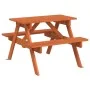 Picnic table for 4 children with umbrella hole made of fir wood. by , Garden tables - Ref: Foro24-4008984, Price: 75,17 €, Di...