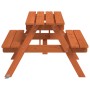 Mesa de picnic para 4 niños agujero para sombrilla madera abeto de , Mesas de jardín - Ref: Foro24-4008984, Precio: 82,24 €, ...