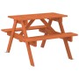 Mesa de picnic para 4 niños agujero para sombrilla madera abeto de , Mesas de jardín - Ref: Foro24-4008984, Precio: 82,24 €, ...