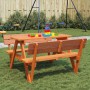 Mesa de picnic para 4 niños agujero para sombrilla madera abeto de , Mesas de jardín - Ref: Foro24-4008986, Precio: 121,28 €,...