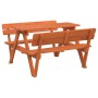 Mesa de picnic para 4 niños agujero para sombrilla madera abeto de , Mesas de jardín - Ref: Foro24-4008986, Precio: 121,28 €,...