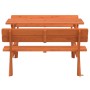 Mesa de picnic para 4 niños agujero para sombrilla madera abeto de , Mesas de jardín - Ref: Foro24-4008986, Precio: 121,28 €,...