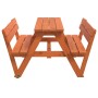 Mesa de picnic para 4 niños agujero para sombrilla madera abeto de , Mesas de jardín - Ref: Foro24-4008986, Precio: 121,28 €,...