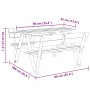 Mesa de picnic para 4 niños agujero para sombrilla madera abeto de , Mesas de jardín - Ref: Foro24-4008986, Precio: 121,28 €,...