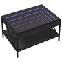 Mesa de centro con Infinity LED negro 70x50x38 cm de , Mesas de centro - Ref: Foro24-847702, Precio: 97,21 €, Descuento: %