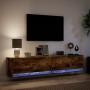 Mueble de TV de pared con LED roble ahumado 180x31x38 cm de , Muebles TV - Ref: Foro24-3307951, Precio: 130,97 €, Descuento: %