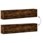 Mueble de TV de pared con LED roble ahumado 180x31x38 cm de , Muebles TV - Ref: Foro24-3307951, Precio: 130,97 €, Descuento: %