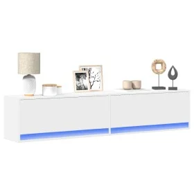 Mueble de TV de pared con LED blanco 180x31x38 cm de , Muebles TV - Ref: Foro24-3307947, Precio: 151,01 €, Descuento: %
