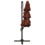 Sombrilla de 4 niveles con poste de aluminio terracota 3x3 m de vidaXL, Sombrillas - Ref: Foro24-313833, Precio: 195,95 €, De...