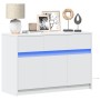 Mueble de TV con LED madera de ingeniería blanco 91x34x61 cm de , Muebles TV - Ref: Foro24-852180, Precio: 103,72 €, Descuent...