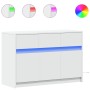 Mueble de TV con LED madera de ingeniería blanco 91x34x61 cm de , Muebles TV - Ref: Foro24-852180, Precio: 103,72 €, Descuent...