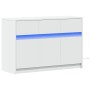 Mueble de TV con LED madera de ingeniería blanco 91x34x61 cm de , Muebles TV - Ref: Foro24-852180, Precio: 103,72 €, Descuent...