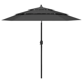 Sombrilla de 3 niveles con poste de aluminio antracita 2,5 m de vidaXL, Sombrillas - Ref: Foro24-313862, Precio: 50,31 €, Des...