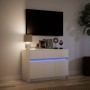 Mueble de TV con LED madera de ingeniería blanco 91x34x61 cm de , Muebles TV - Ref: Foro24-852180, Precio: 103,72 €, Descuent...