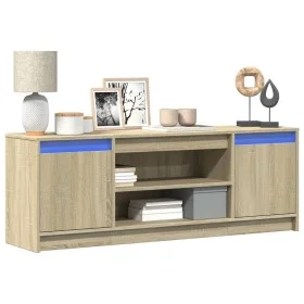Mueble de TV LED madera ingeniería roble Sonoma 139,5x34x50 cm de , Muebles TV - Ref: Foro24-852196, Precio: 98,68 €, Descuen...