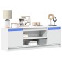 Mueble de TV con LED madera de ingeniería blanco 139,5x34x50 cm de , Muebles TV - Ref: Foro24-852194, Precio: 100,88 €, Descu...
