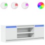 Mueble de TV con LED madera de ingeniería blanco 139,5x34x50 cm de , Muebles TV - Ref: Foro24-852194, Precio: 100,88 €, Descu...