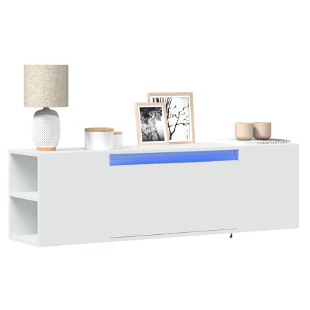 Mueble de TV de pared con luces LED blanco 135x31x39,5 cm de , Muebles TV - Ref: Foro24-852383, Precio: 78,75 €, Descuento: %