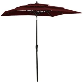 Sombrilla de 3 niveles con poste de aluminio burdeos 2x2 m de vidaXL, Sombrillas - Ref: Foro24-313848, Precio: 67,55 €, Descu...
