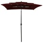 Sombrilla de 3 niveles con poste de aluminio burdeos 2x2 m de vidaXL, Sombrillas - Ref: Foro24-313848, Precio: 68,51 €, Descu...