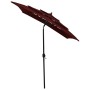 Sombrilla de 3 niveles con poste de aluminio burdeos 2x2 m de vidaXL, Sombrillas - Ref: Foro24-313848, Precio: 68,51 €, Descu...