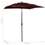 Sombrilla de 3 niveles con poste de aluminio burdeos 2x2 m de vidaXL, Sombrillas - Ref: Foro24-313848, Precio: 68,51 €, Descu...