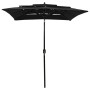 Sombrilla de 3 niveles con poste de aluminio negra 2x2 m de vidaXL, Sombrillas - Ref: Foro24-313850, Precio: 59,97 €, Descuen...