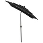 Sombrilla de 3 niveles con poste de aluminio negra 2x2 m de vidaXL, Sombrillas - Ref: Foro24-313850, Precio: 59,97 €, Descuen...