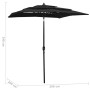 Sombrilla de 3 niveles con poste de aluminio negra 2x2 m de vidaXL, Sombrillas - Ref: Foro24-313850, Precio: 59,97 €, Descuen...