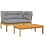 Set de sofás de palets de jardín y cojines 2 pzas madera acacia de , Sofás de exterior - Ref: Foro24-3324818, Precio: 285,20 ...