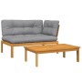 Set de sofás de palets de jardín y cojines 2 pzas madera acacia de , Sofás de exterior - Ref: Foro24-3324818, Precio: 290,33 ...