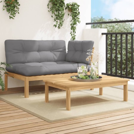 Set de sofás de palets de jardín y cojines 2 pzas madera acacia de , Sofás de exterior - Ref: Foro24-3324824, Precio: 283,32 ...