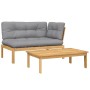 Set de sofás de palets de jardín y cojines 2 pzas madera acacia de , Sofás de exterior - Ref: Foro24-3324824, Precio: 283,32 ...