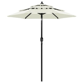 Sombrilla de 3 niveles con poste de aluminio arena 2 m de vidaXL, Sombrillas - Ref: Foro24-313852, Precio: 63,77 €, Descuento: %