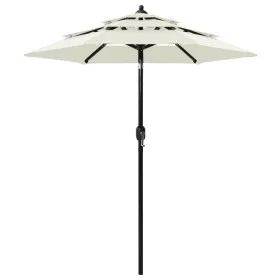 Sombrilla de 3 niveles con poste de aluminio arena 2 m de vidaXL, Sombrillas - Ref: Foro24-313852, Precio: 62,71 €, Descuento: %
