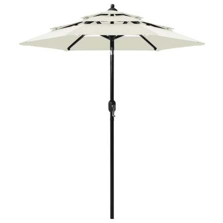 Sombrilla de 3 niveles con poste de aluminio arena 2 m de vidaXL, Sombrillas - Ref: Foro24-313852, Precio: 63,77 €, Descuento: %