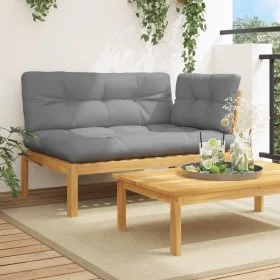 Sofá de esquina de palets de jardín con cojines madera acacia de , Sofás de exterior - Ref: Foro24-3324788, Precio: 231,27 €,...