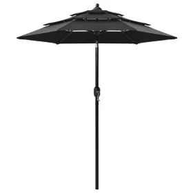 Sombrilla de 3 niveles con poste de aluminio negra 2 m de vidaXL, Sombrillas - Ref: Foro24-313858, Precio: 47,44 €, Descuento: %