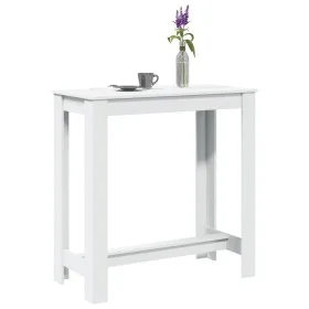 Mesa alta de bar madera ingeniería blanca 102x50x103,5 cm by , Kitchen and dining tables - Ref: Foro24-854409, Price: 73,56 €...