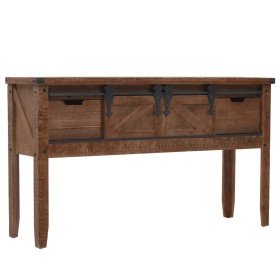Mesa consola de madera de abeto maciza marrón 131x35,5x75 cm en Mesas auxiliares | Comprar online en Foru.es