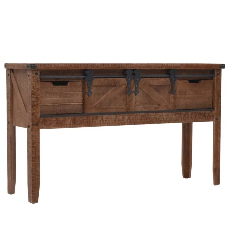 Mesa consola de madera de abeto maciza marrón 131x35,5x75 cm en Mesas auxiliares | Comprar online en Foru.es