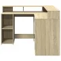 Escritorio con LED madera ingeniería roble Sonoma 130x130x91 cm de , Escritorios - Ref: Foro24-3309449, Precio: 201,72 €, Des...