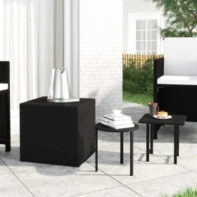 Mesas auxiliares de jardín 3 piezas ratán sintético negro by , Garden tables - Ref: Foro24-3324831, Price: 62,98 €, Discount: %