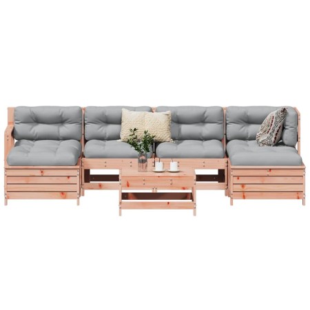 Juego de sofás de jardín 7 pzas madera maciza de abeto Douglas en Conjuntos de jardín | Comprar online en Foru.es