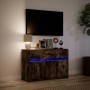 Mueble de TV LED madera ingeniería roble ahumado 91x34x61 cm de , Muebles TV - Ref: Foro24-852184, Precio: 113,30 €, Descuent...