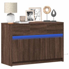 Mueble de TV LED madera ingeniería marrón roble 91x34x61 cm de , Muebles TV - Ref: Foro24-852186, Precio: 113,04 €, Descuento: %